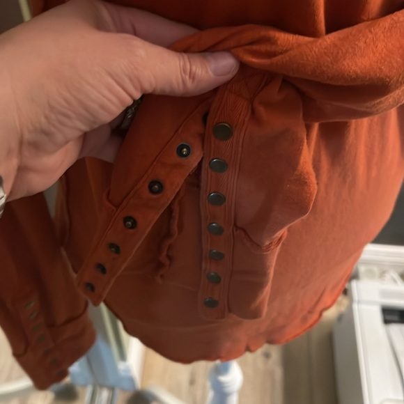 1 hour sale. 🎉 Free People, willow hemp mock rust turtleneck top, XS - Picture 8 of 9